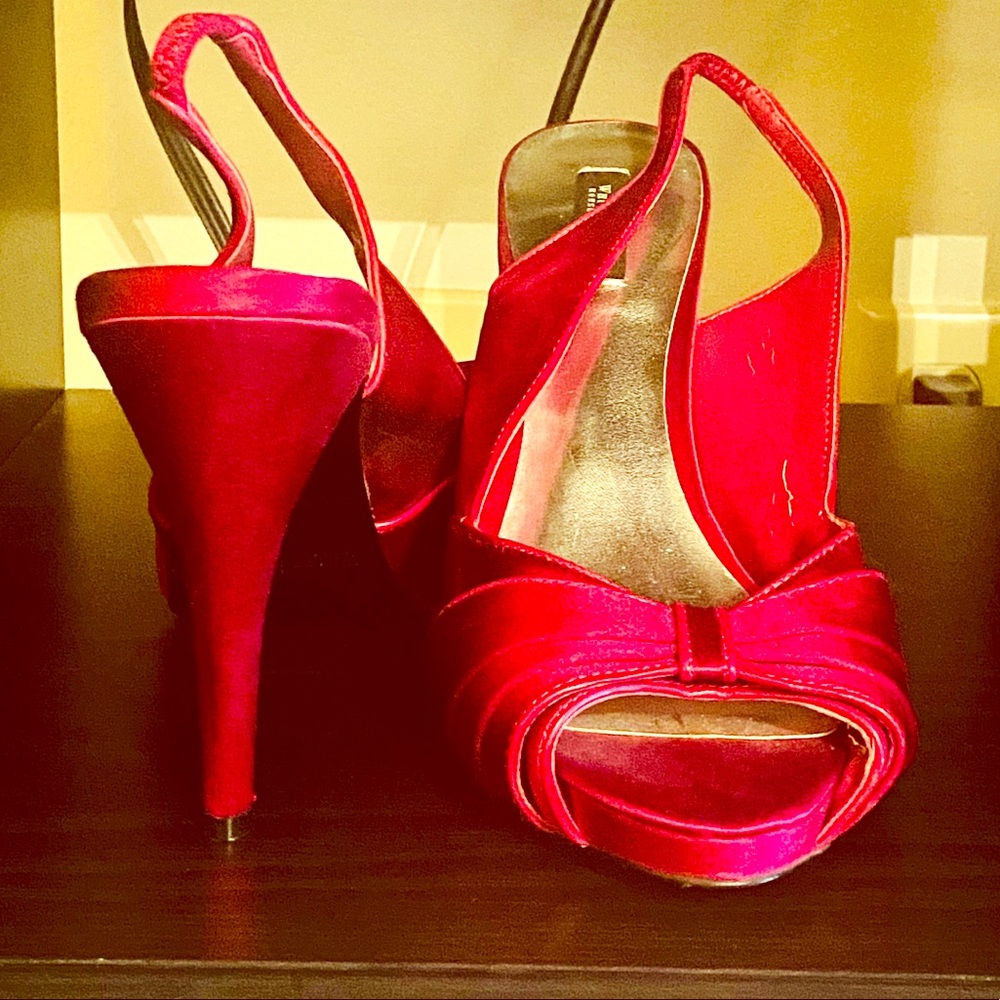 Peep toe sling back heels by White House Black